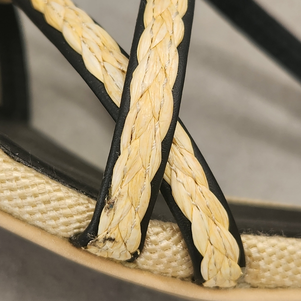 Dolce Vita Sandals 10 Tan Woven Dainty Strappy Bev Kitten Heel Square New $120 - Picture 6 of 16
